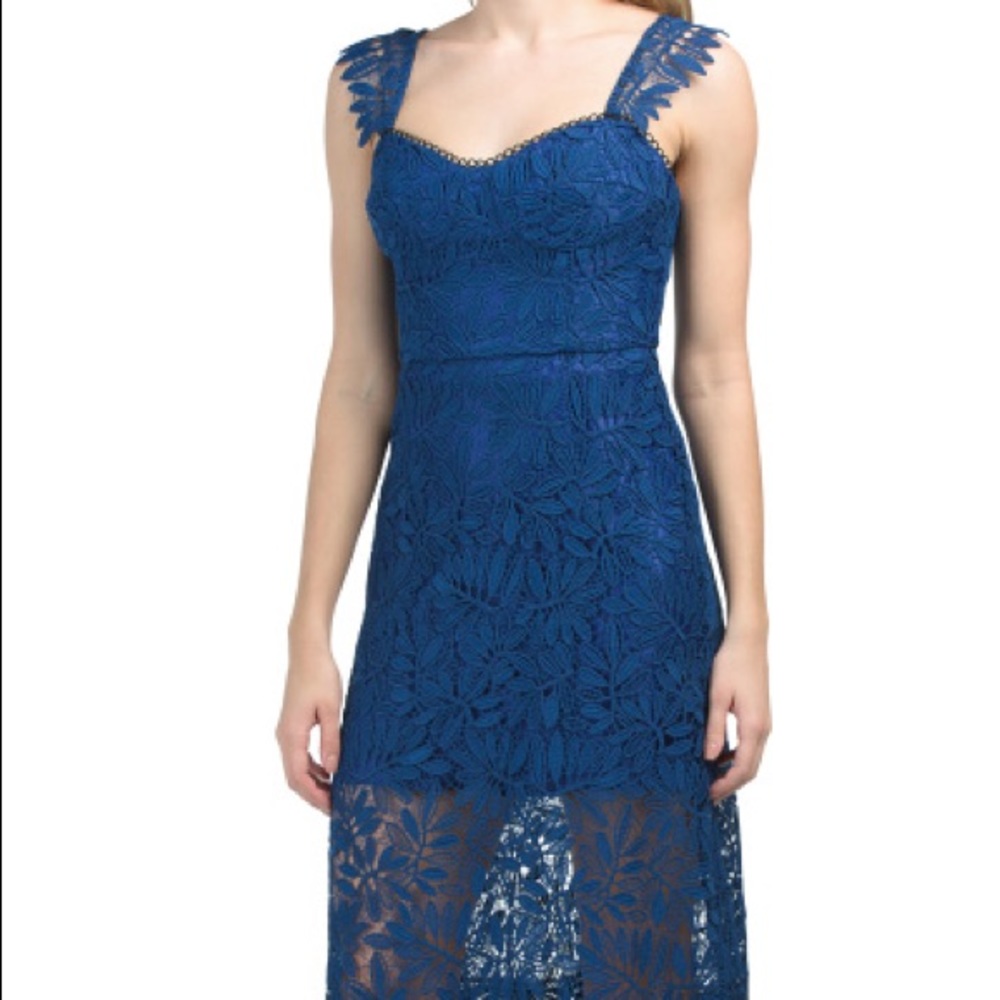 Allen Schwartz Ashley Midi Cap Sleeve Lace Dress